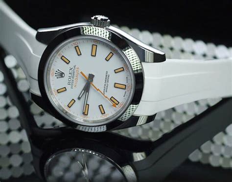 rolex watch with white rubber strap|best rubber strap for Rolex.